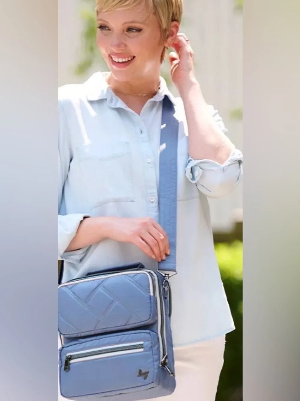LUG Blue Moon/IcePop/Aloha Teal Quilted Light Blue Cute Messenger Crossbody 💙💙💙